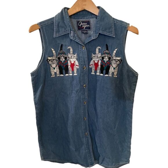 Unique Kitty Cat Top! Too Cute! Size Medium - Picture 3 of 6